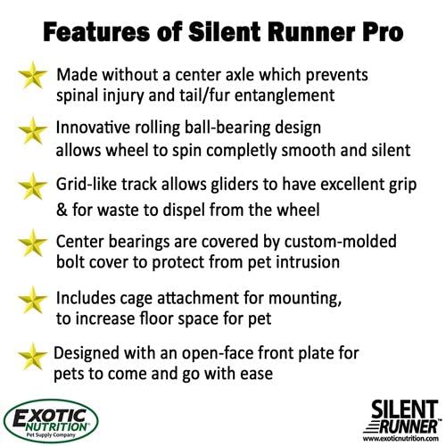 Silent Runner Pro | Sugar Glider Exercise Wheel (Blue With Attachment)